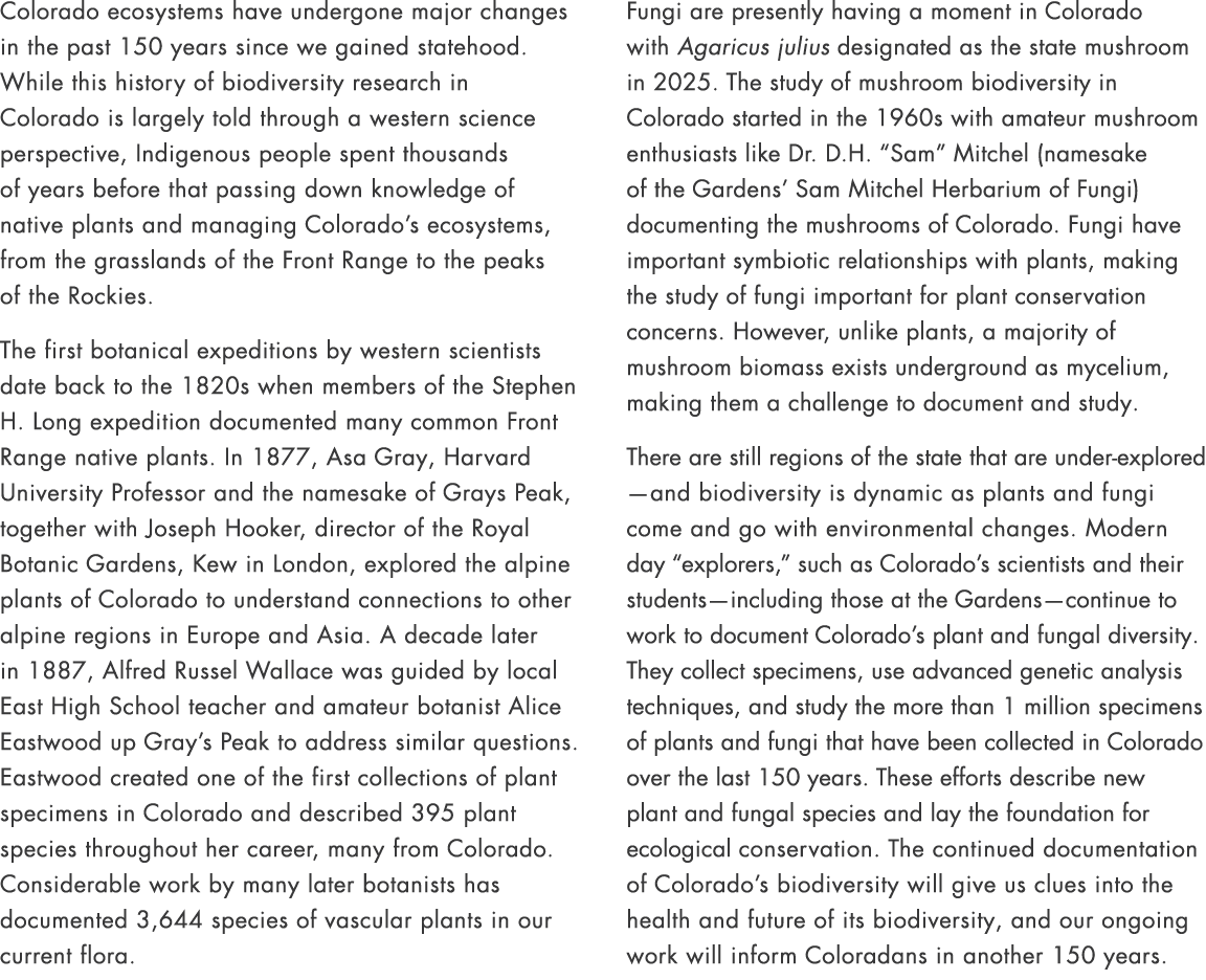 Colorado ecosystems have undergone major changes in the past 150 years since we gained statehood. While this history ...