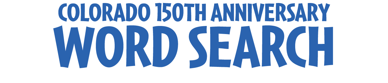 Colorado 150th Anniversary Word Search