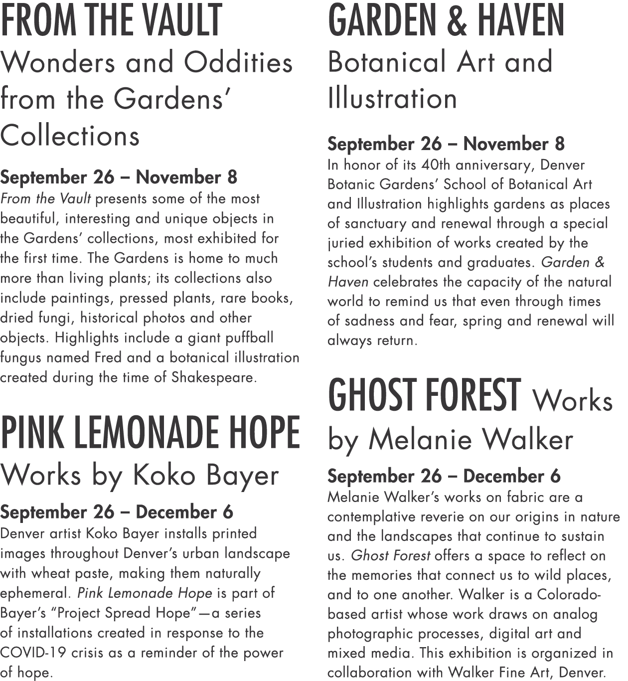 From the Vault Wonders and Oddities from the Gardens  Collections September 26   November 8 From the Vault presents s   