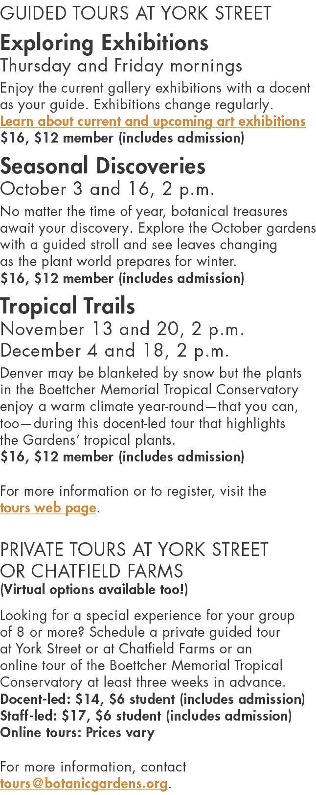 GUIDED TOURS AT YORK STREET Exploring Exhibitions Thursday and Friday mornings Enjoy the current gallery exhibitions    