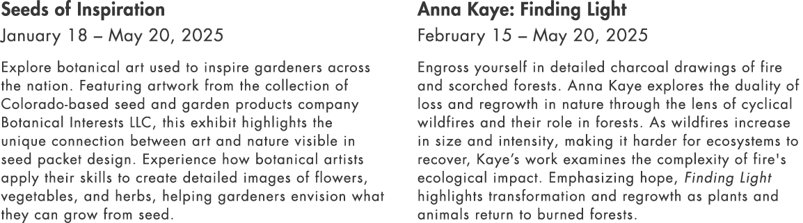 Seeds of Inspiration January 18 – May 20, 2025 Explore botanical art used to inspire gardeners across the nation. Fea...