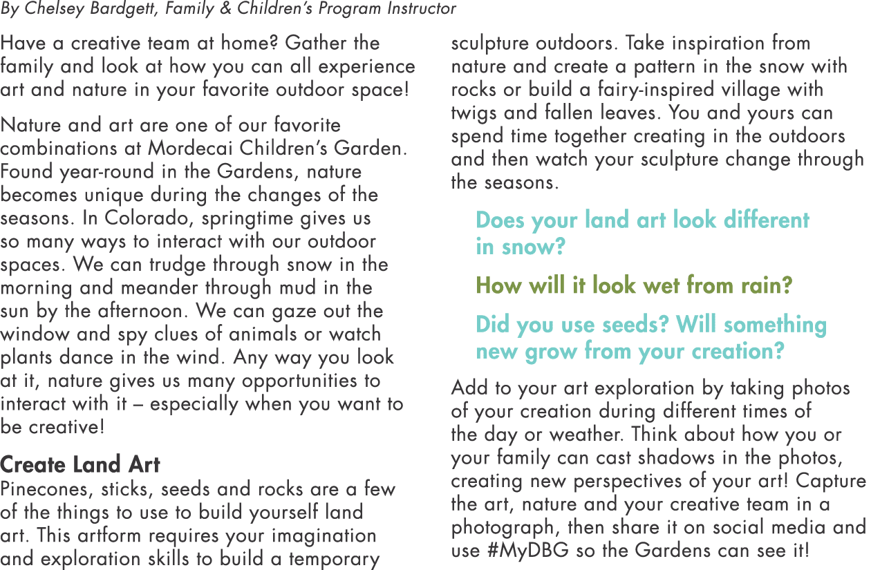 By Chelsey Bardgett, Family & Children s Program Instructor Have a creative team at home  Gather the family and look    