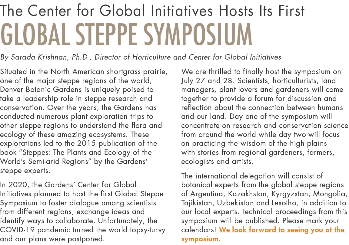 The Center for Global Initiatives Hosts Its First Global Steppe Symposium By Sarada Krishnan, Ph D , Director of Hort   