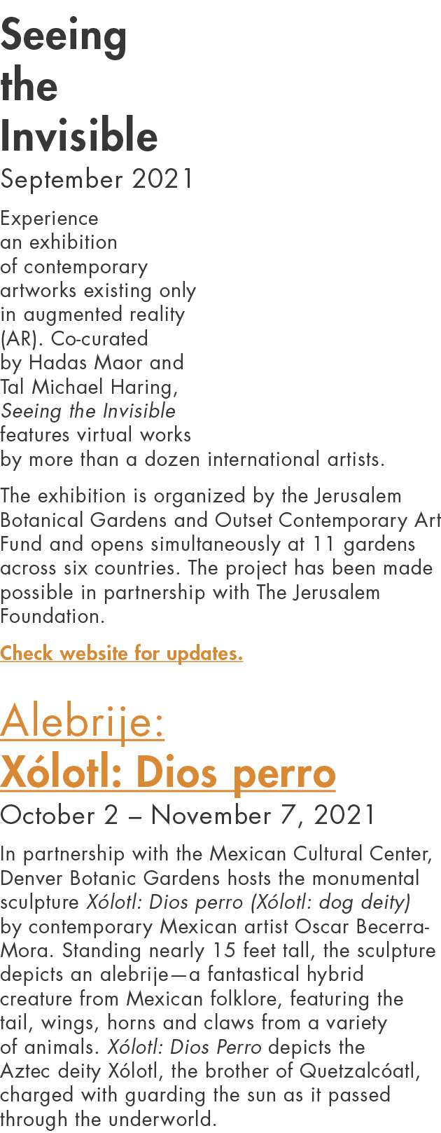 Seeing the Invisible September 2021 Experience an exhibition of contemporary artworks existing only in augmented real   