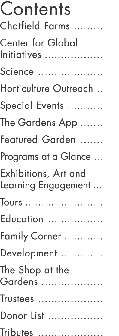 Contents Chatfield Farms           Center for Global Initiatives                    Science                      Hort   
