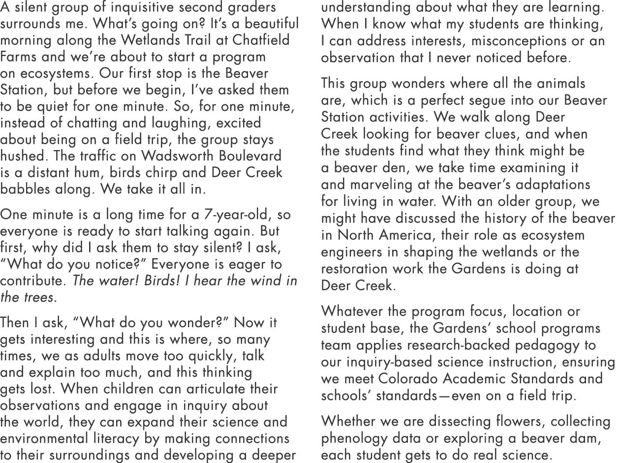 A silent group of inquisitive second graders surrounds me  What s going on  It s a beautiful morning along the Wetlan   