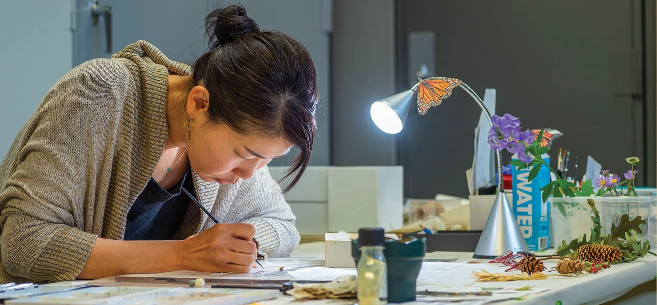 Visiting Artist, Botanical Illustrator and Painter, Asuka Hishiki. www.greenasas.com