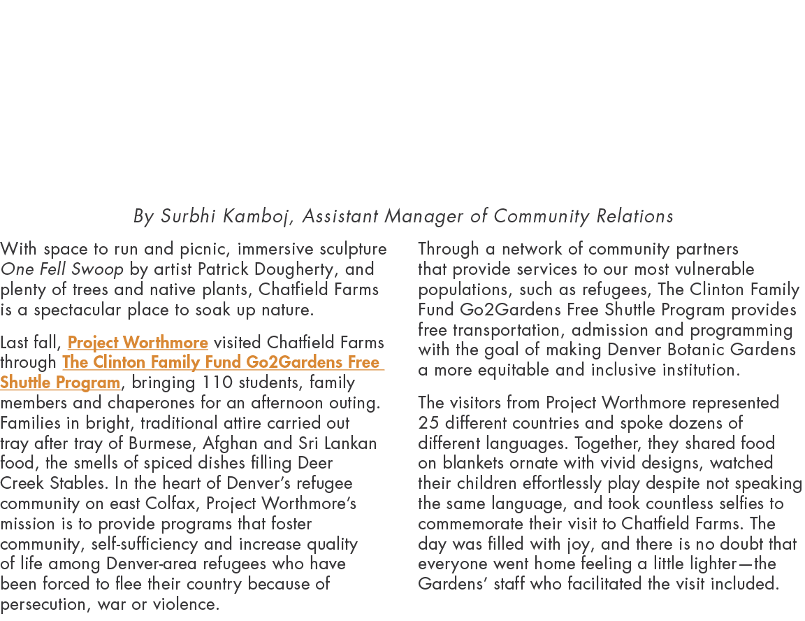 What a Difference a Day Can Make By Surbhi Kamboj, Assistant Manager of Community Relations With space to run and pic...