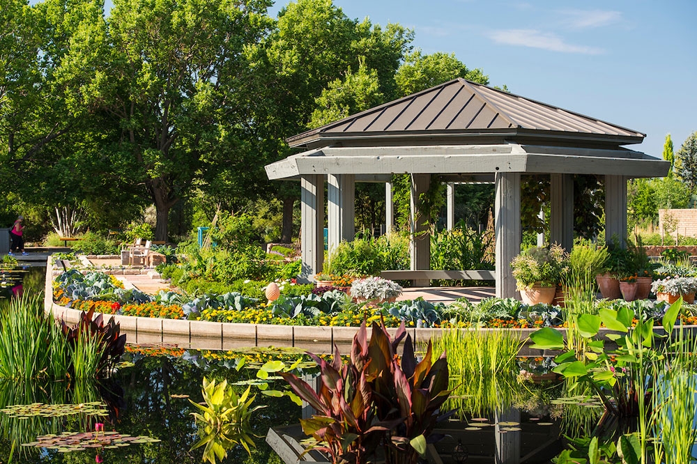 Image of the gazebo from over the pond
