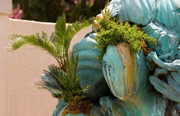 up close view of bronze statue