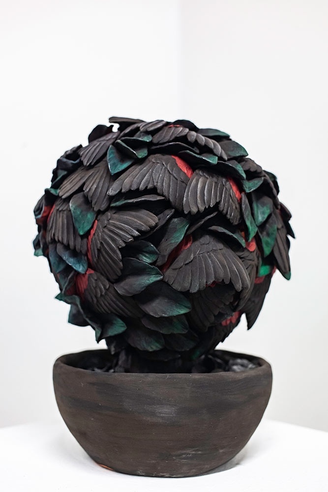 Joelle Cicak, "Homage to the Osage Orange," ceramic, 2021.