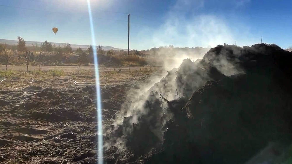 hot bacterial compost pile