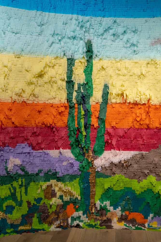 Justin Favela, “Vistas in Color,” tissue paper and cardboard, 2023.