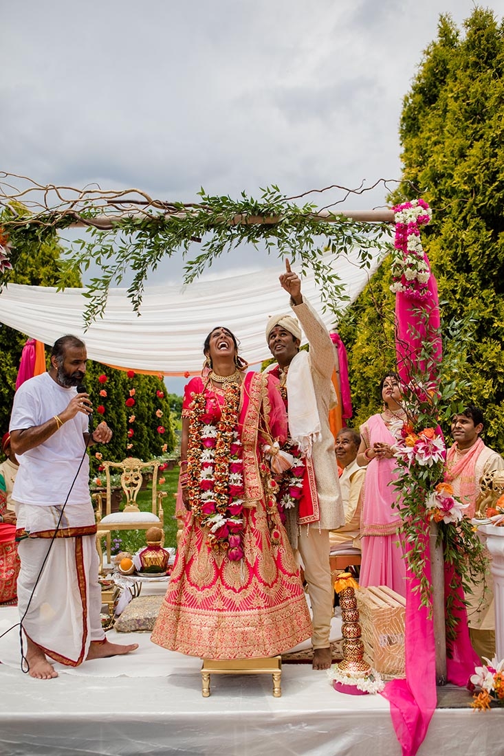 Indian couple wedding ceremony in Romantic Gardens