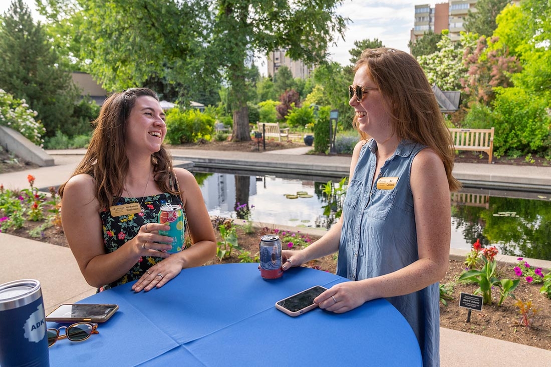 Two women in Annuals Pavilion
