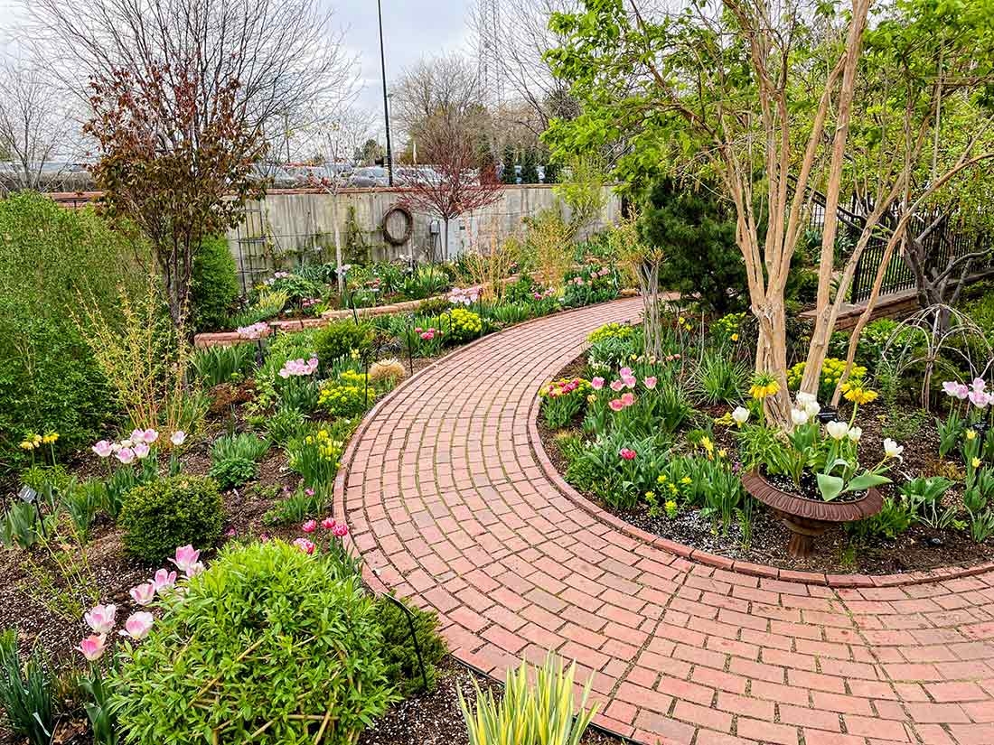 Spring flowers blooming in the Secret Garden