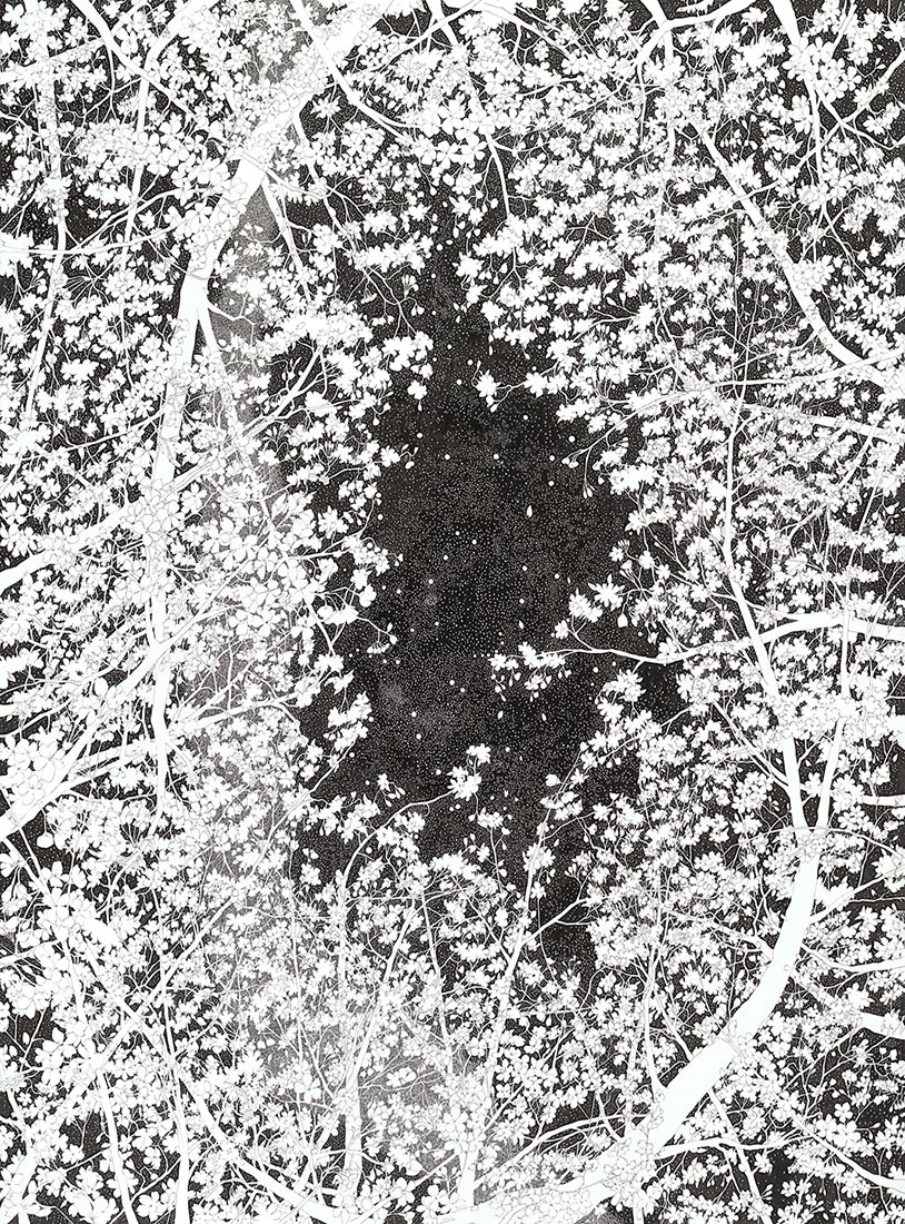 Izumi Yokoyama, "Repose," ink, 2023.