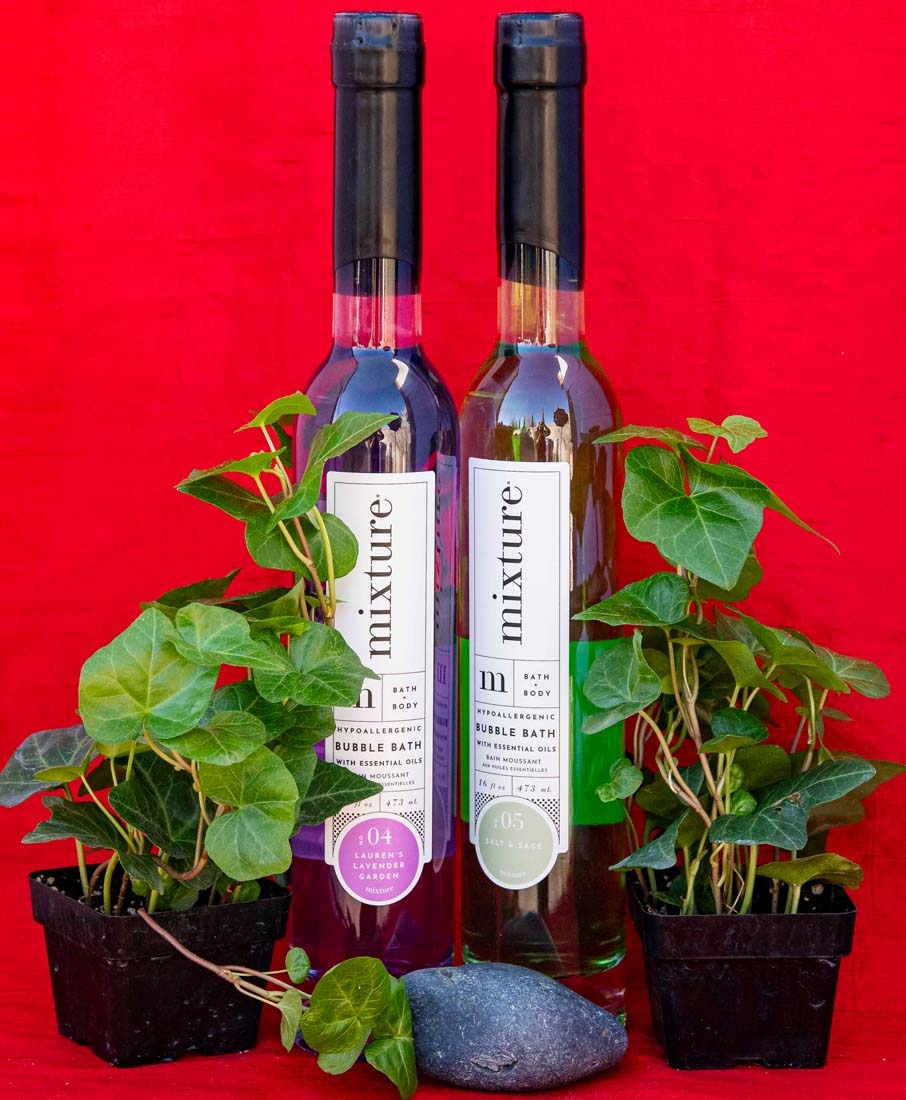 two bottles of bubble bath